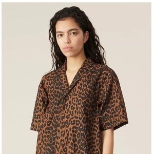 GANNI Leopard-Print Oversized Tee